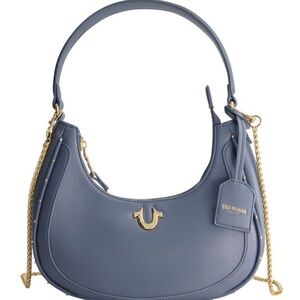 True Religion light blue Shoulder Bag with Silver Chain